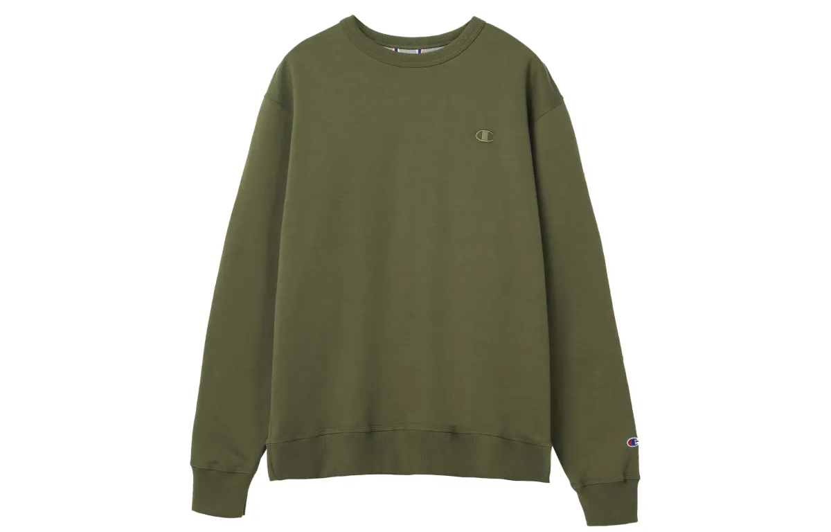 Champion Sweatshirts Unisex Army Green Crew Neck Thickened Heavyweight