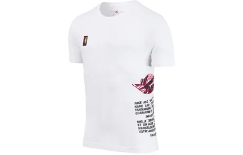 Jordan T Shirts Men's White Crew Neck Moderate Straight Fit