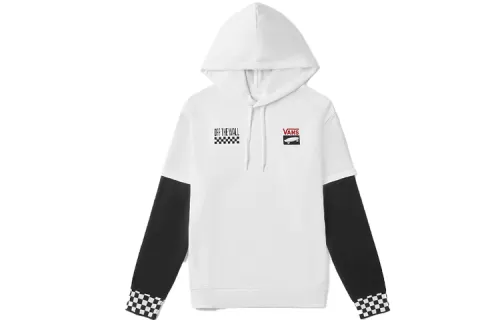 Vans Keep On Trucking Sweatshirts Unisex White Hooded Moderate Mock Two Piece