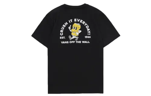 Vans T Shirts Men's Black Crew Neck Moderate Straight Fit