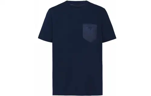 PRADA T Shirts Men's Dark Blue Crew Neck Moderate Straight Fit