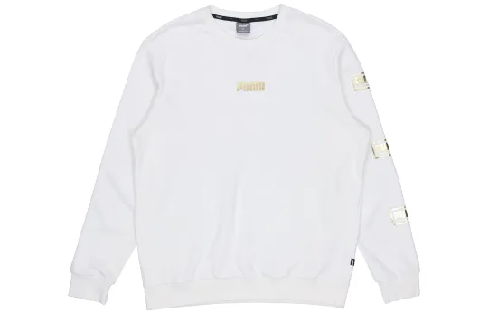 Puma Holiday Men's Logo Bronzing Print Sports Hoodie White