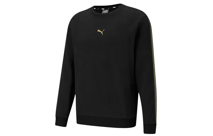 PUMA Sweatshirts Men's Black Crew Neck Thickened Regular