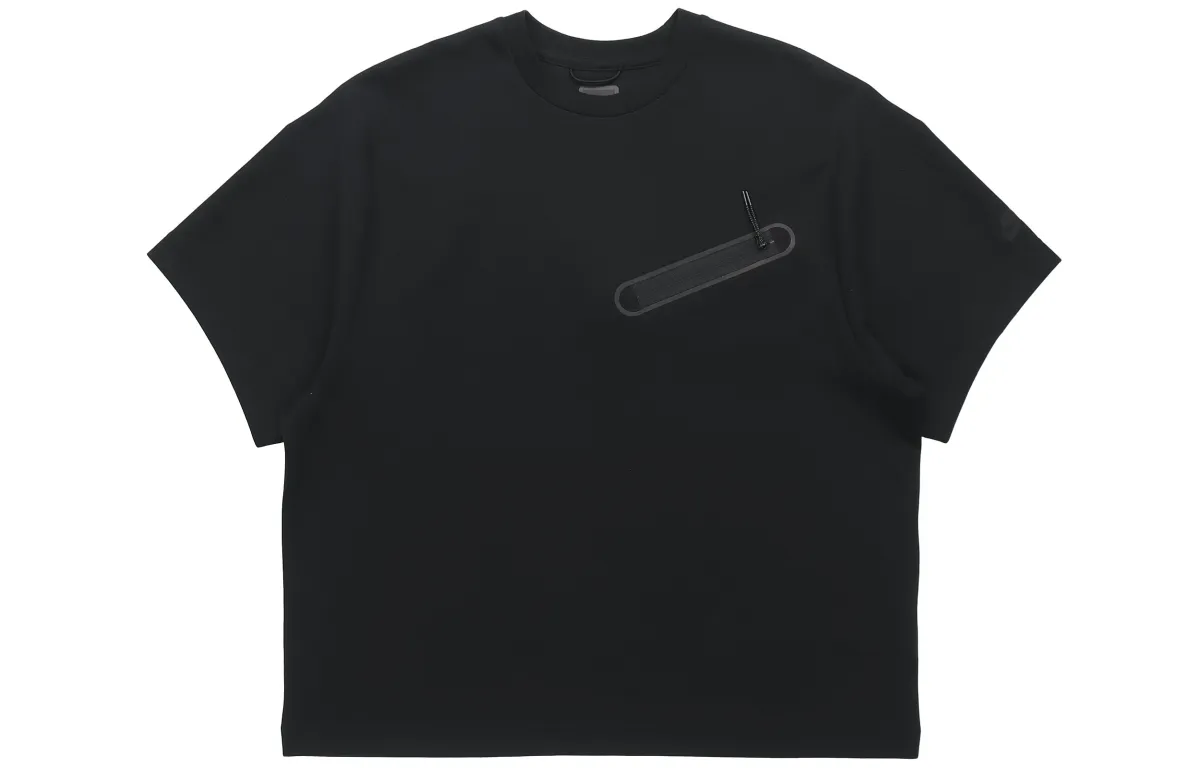Nike T-Shirts Men's Black Crew Neck Moderate Straight Fit