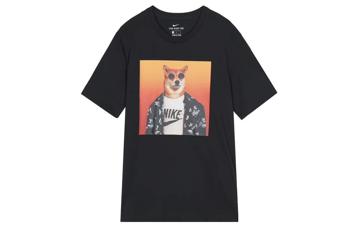 Nike T-Shirts Men's Crew Neck Moderate Straight Fit
