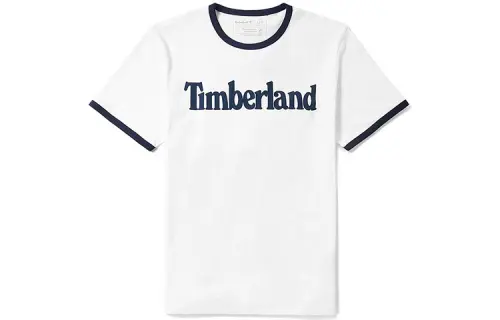 Timberland T Shirts Men's White Crew Neck Moderate Straight Fit