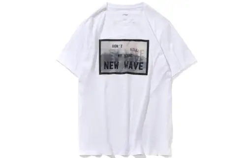 Li Ning Sports Fashion Collection T Shirts Men's White Crew Neck Moderate Straight Fit