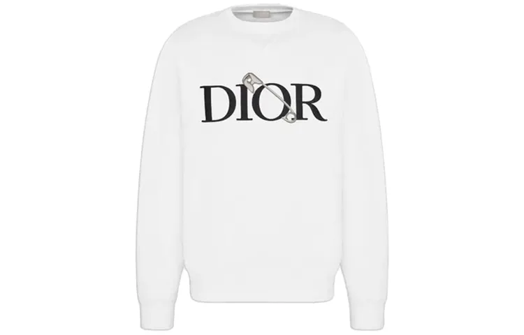 DIOR Quarterly New Products Sweatshirts Men's White Crew Neck Moderate Regular