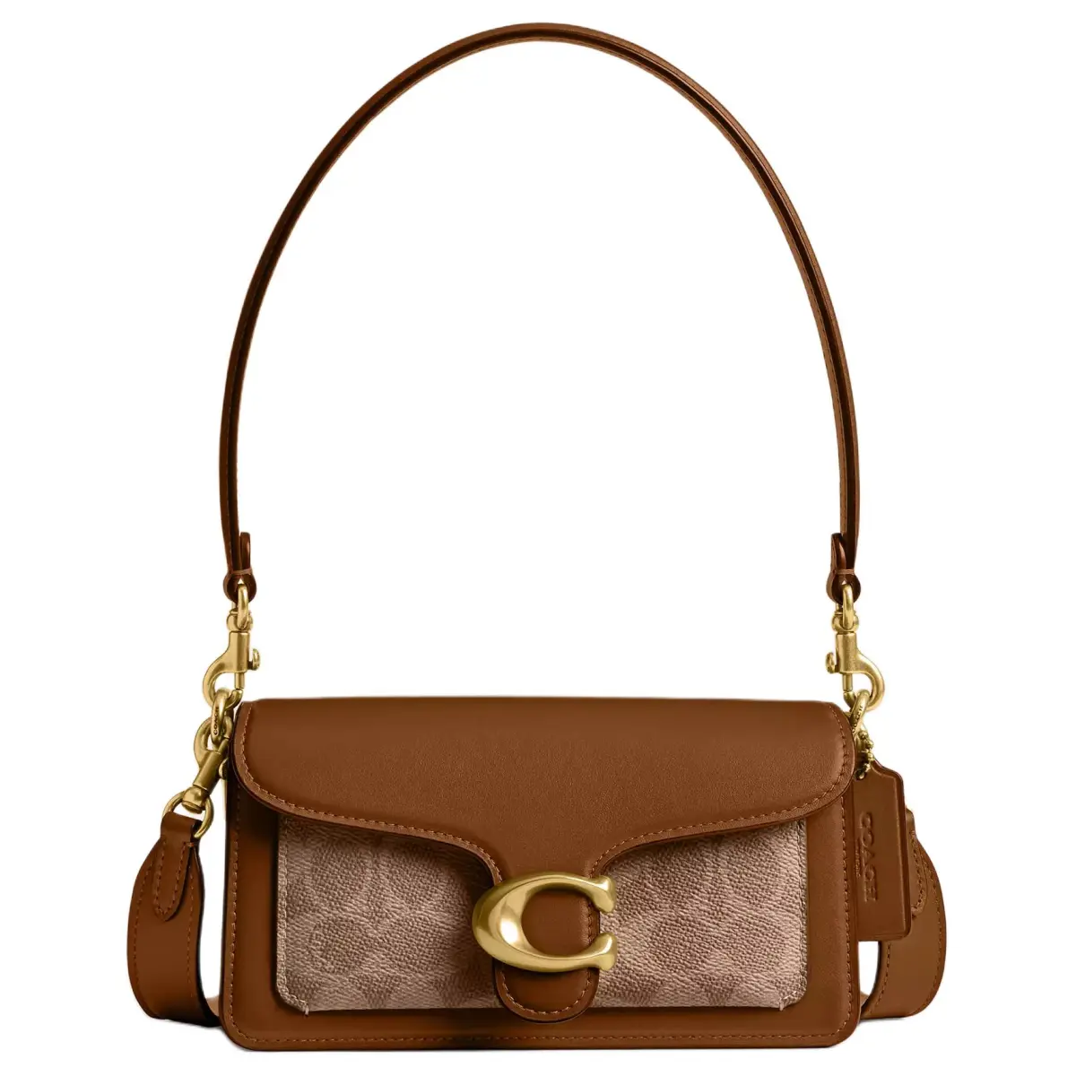 COACH Tabby Coated Canvas Shoulder Bag Small Women's Brass & Tan