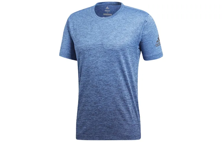 Adidas T-Shirts Men's Navy Blue Crew Neck Moderate Straight Fit
