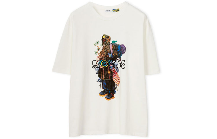 LOEWE T Shirts Men's White Crew Neck Moderate Straight Fit