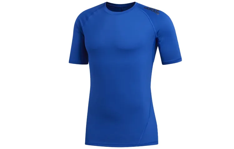 Adidas T-Shirts Men's Dodger Blue Crew Neck Moderate Nipped-in Waist