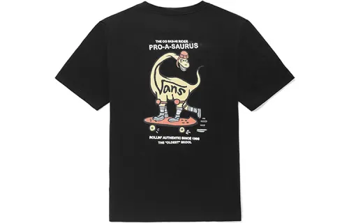 Vans T Shirts Unisex Black Crew Neck Moderate Straight Fit