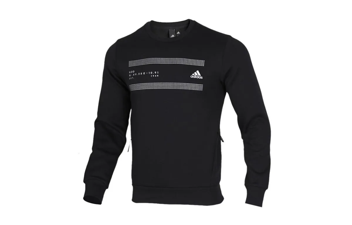 Adidas Sweatshirts Men's Black Crew Neck Moderate Regular