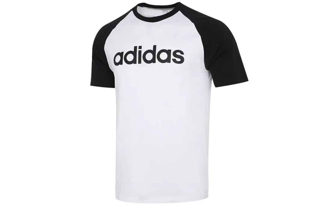 Adidas Neo T Shirts Men's White Crew Neck Moderate Straight Fit