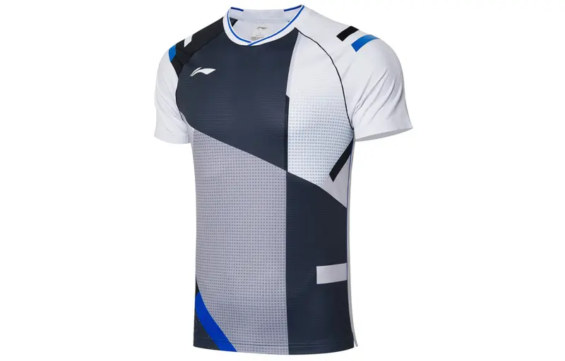 Li Ning T Shirts Men's White V Neck Moderate Straight Fit
