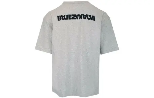 Balenciaga T Shirts Men's Gray Crew Neck Moderate Straight Fit