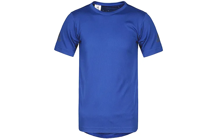 Adidas T-Shirts Men's Blue Crew Neck Moderate Straight Fit