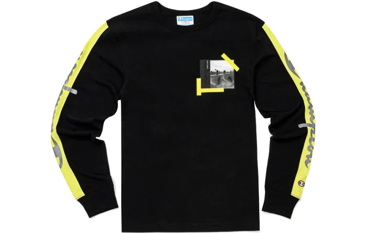 Champion Long Sleeved T Shirt US Version Men's Black