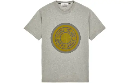 STONE ISLAND T Shirts Unisex Light Gray Crew Neck Moderate Straight Fit