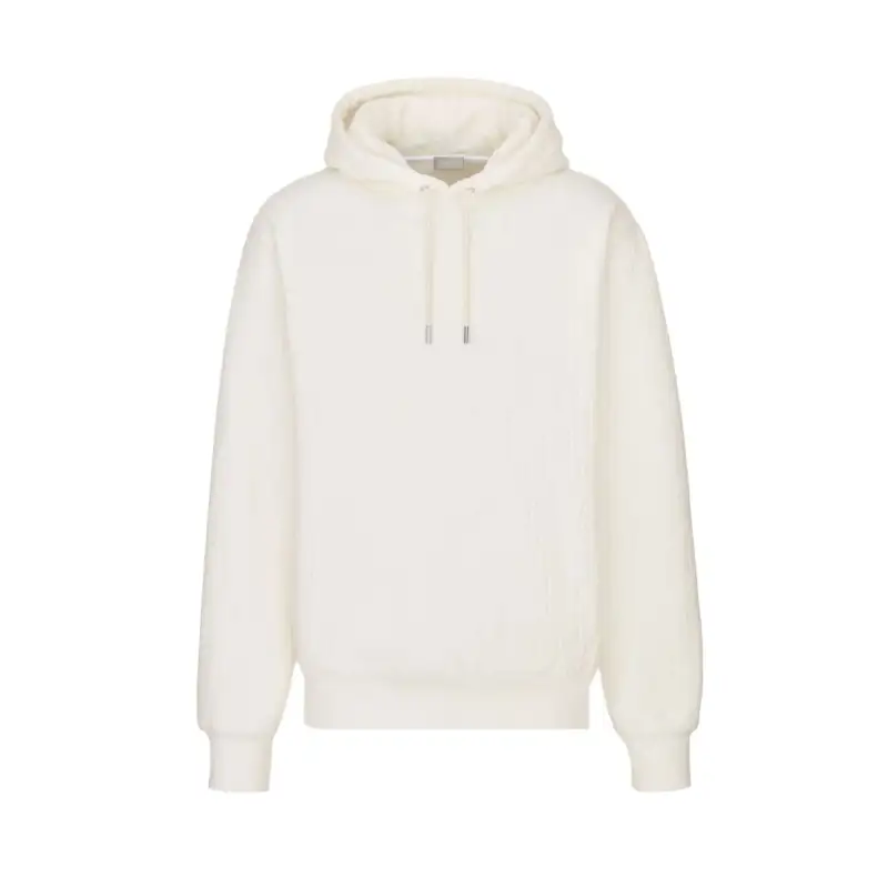 DIOR Quarterly New Products Sweatshirts Men's White Hooded Moderate Heavyweight