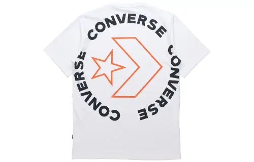 Converse T Shirts Men's White Crew Neck Moderate Straight Fit
