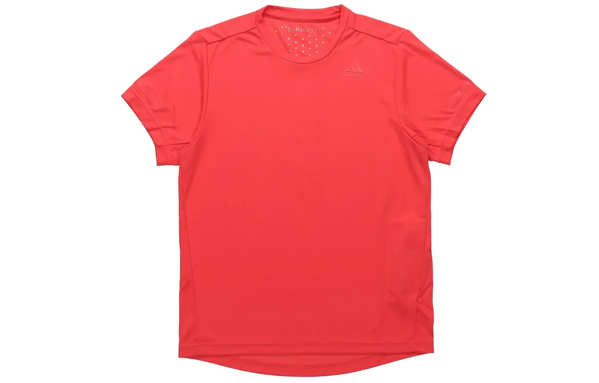 Adidas T-Shirts Men's Red Crew Neck Moderate Straight Fit