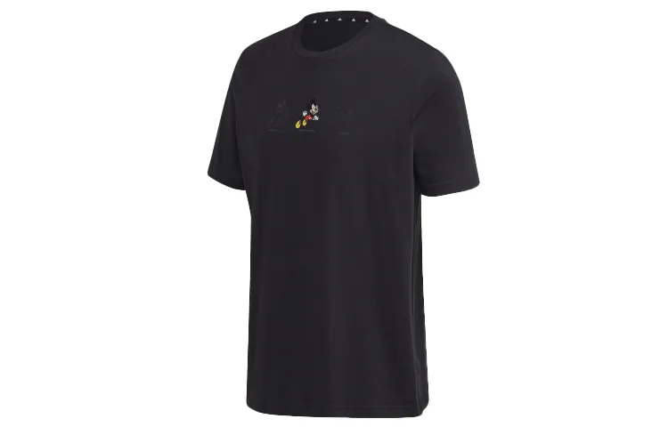 Adidas T-Shirts Men's Black/White Crew Neck Moderate Straight Fit