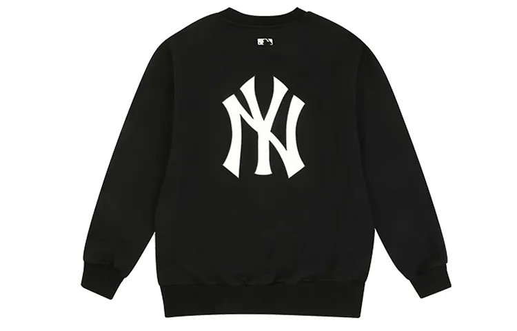 MLB New York Yankees Sweatshirts Unisex Black Crew Neck Moderate