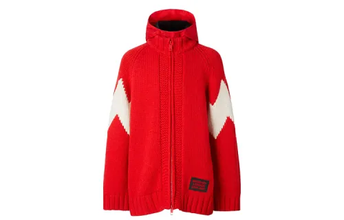 Burberry Sweatshirts Men's Red Hooded Moderate Regular