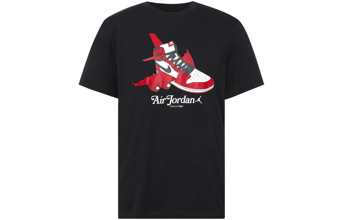 Jordan T-Shirts Men's Black Crew Neck Moderate