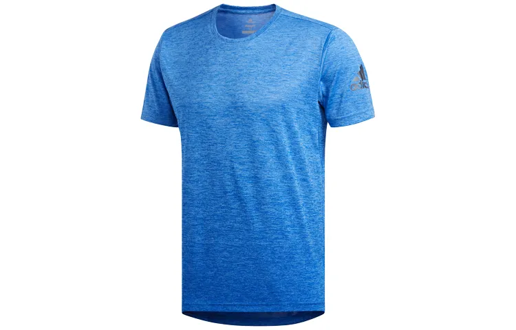 Adidas T-Shirts Men's Natural Blue Crew Neck Moderate Straight Fit