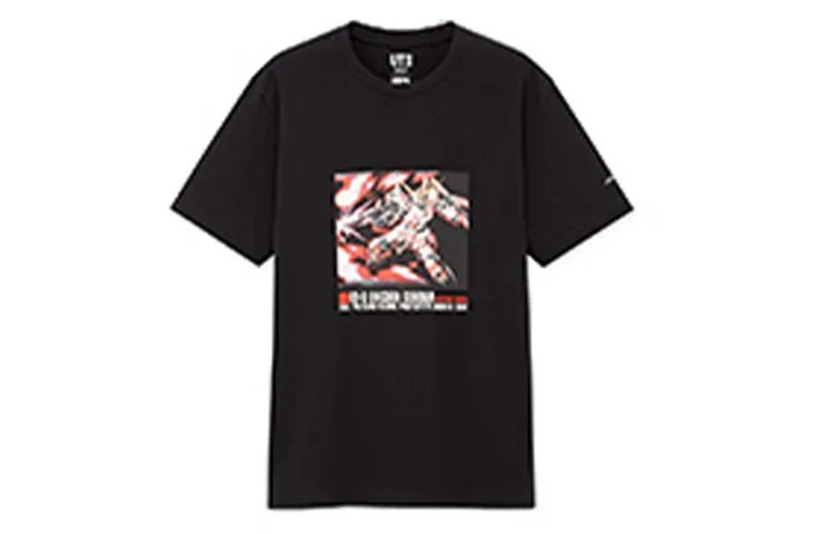 UNIQLO T Shirts Unisex Black Crew Neck Moderate Straight Fit