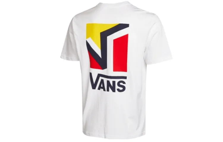 Vans T-Shirts Men's White Crew Neck Moderate Straight Fit