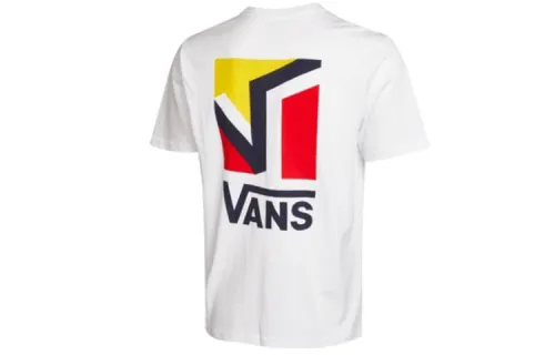 Vans T Shirts Men's White Crew Neck Moderate Straight Fit