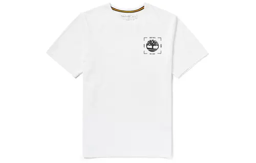 Timberland T Shirts Men's White Crew Neck Moderate Straight Fit