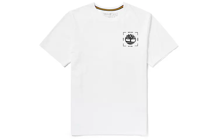 Timberland T Shirts Men's White Crew Neck Moderate Straight Fit
