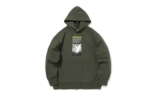 Li Ning Sweatshirts Unisex Olive Green Hooded Moderate Regular