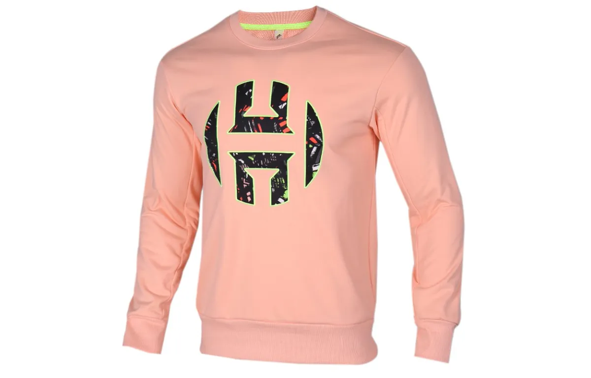 Adidas Sweatshirts Men's Pink Crew Neck Moderate Regular