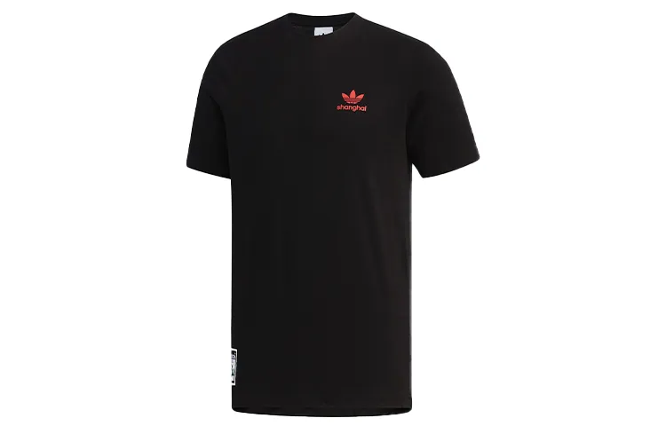 Adidas T-Shirts Men's Black Crew Neck Moderate Straight Fit