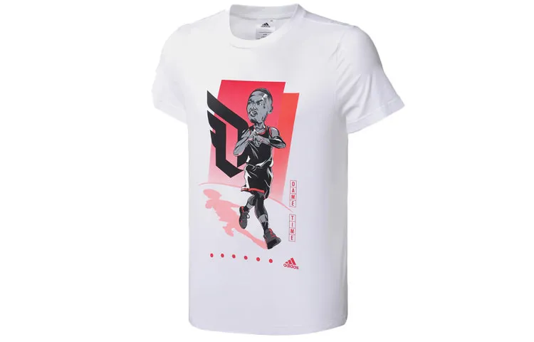 Adidas T-Shirts Men's White Crew Neck Moderate Straight Fit