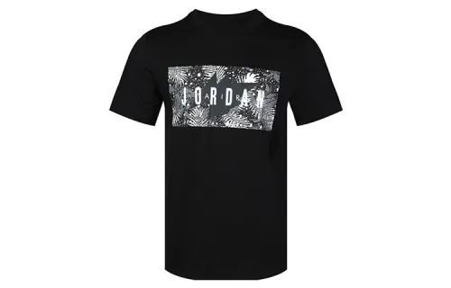 Jordan AS MJ POOLSIDE FLORAL CREW T Shirts Men's Black Crew Neck Moderate Straight Fit