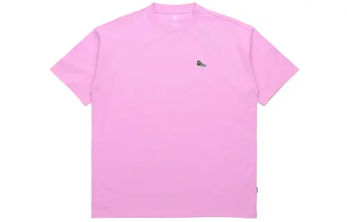 Converse T Shirts Unisex Pink Crew Neck Moderate Straight Fit