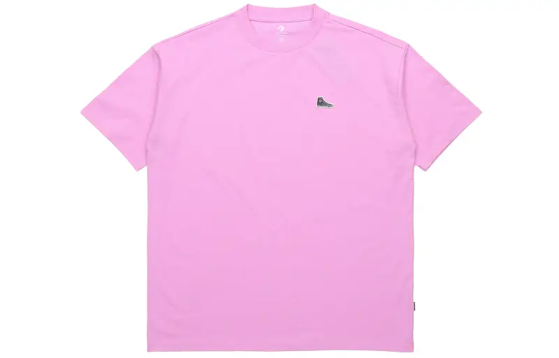 Converse T Shirts Unisex Pink Crew Neck Moderate Straight Fit