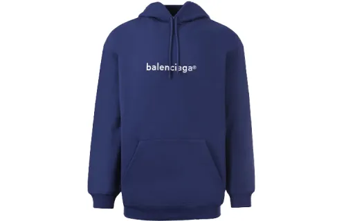 Balenciaga Sweatshirts Men's Blue Hooded Moderate Regular