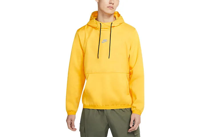 Nike Sweatshirts Men's Yellow Hooded Moderate Regular
