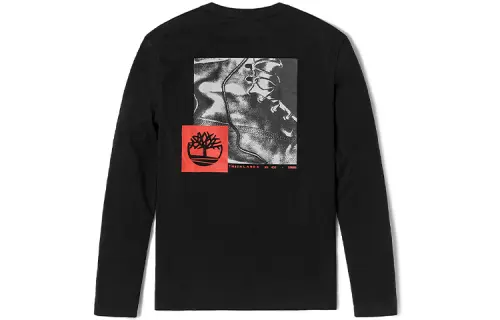 Timberland T Shirts Men's Black Crew Neck Moderate Straight Fit