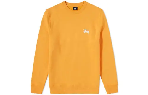 Stussy Sweatshirts Unisex Orange Yellow Crew Neck Moderate