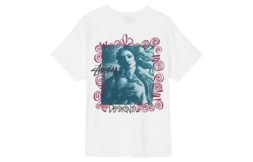 Stussy T Shirts Unisex White Crew Neck Moderate Straight Fit