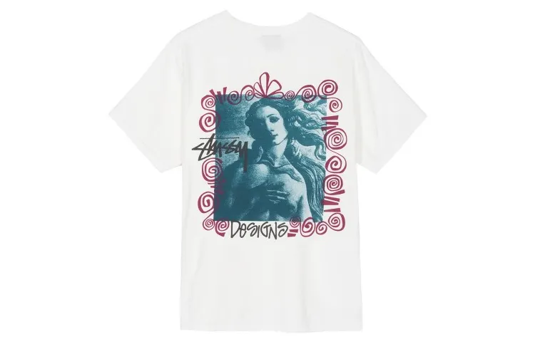 Stussy T Shirts Unisex White Crew Neck Moderate Straight Fit